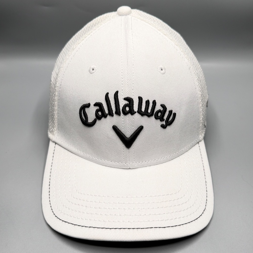 Callaway Odyssey XR Hat Cap Mens L/XL Fitted White Black Golf Performance
